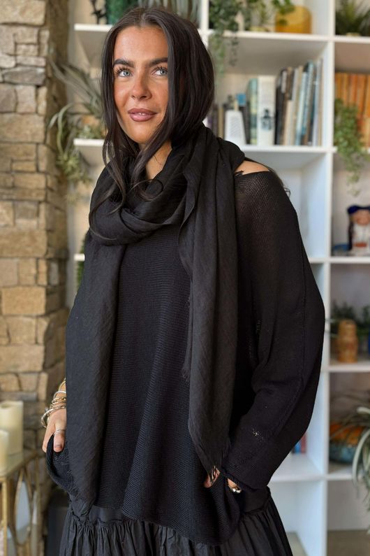 Classic Portobello Scarf Black 